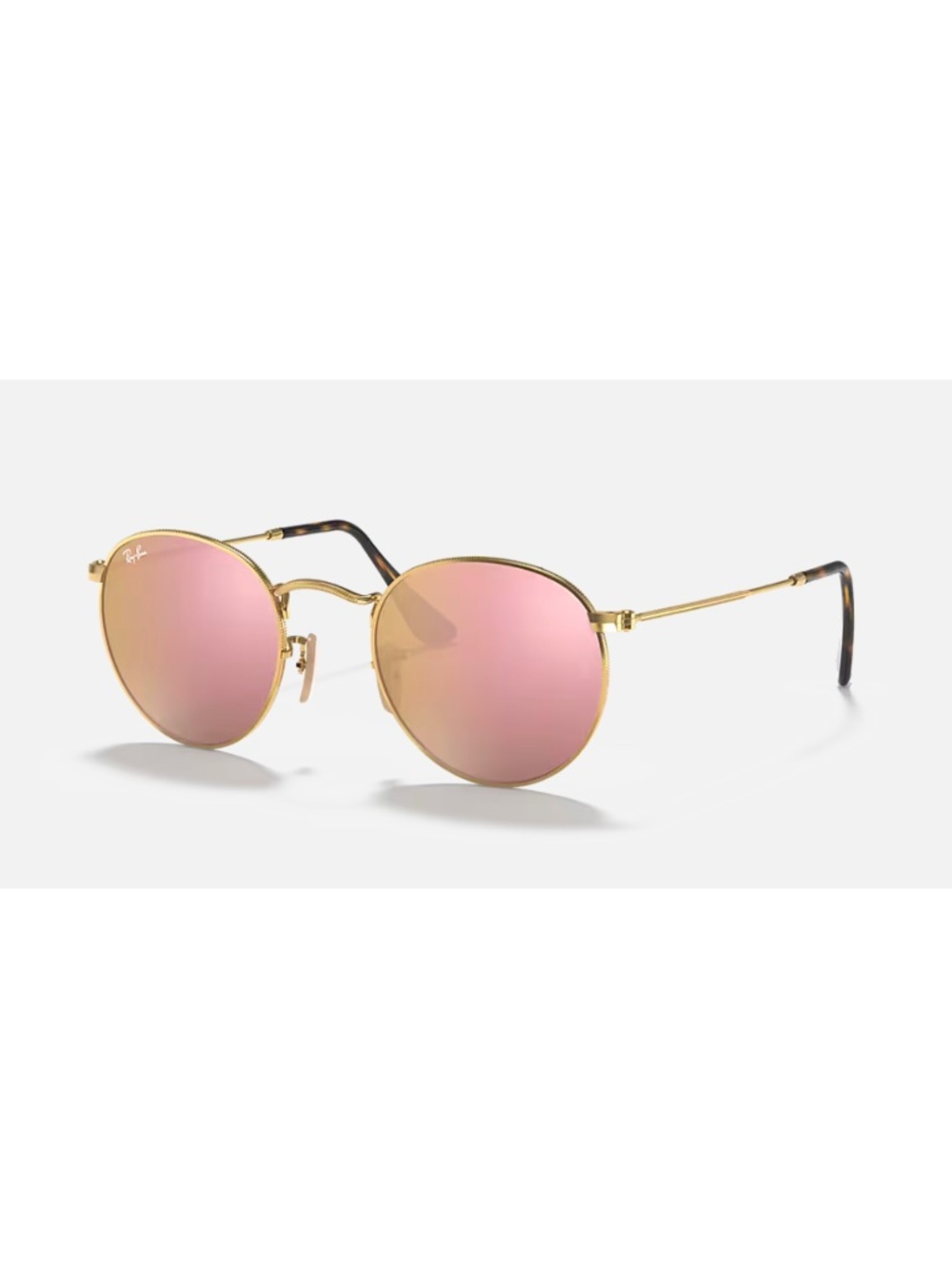 Ray-Ban Junior Pink Mirror Hexagonal Flat Lenses, Girls or Boys Small Frame